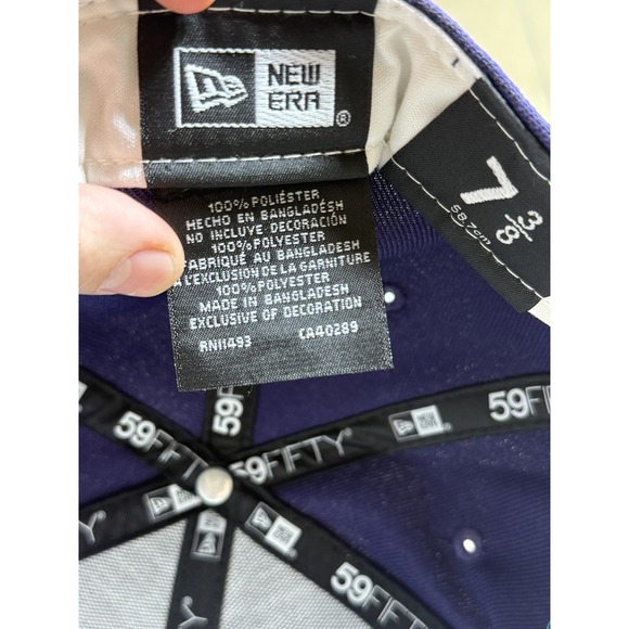 Chicago Cubs Hat Cap Fitted Mens 7 3/8 Blue MLB Baseball New Era Cooperstown - Picture 10 of 10